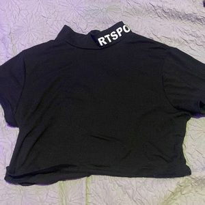 Black rtspo crop top
